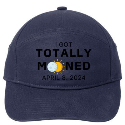 Funny I Got Totally Mooned Total Solar Eclipse April 8 7-Panel Snapback Hat