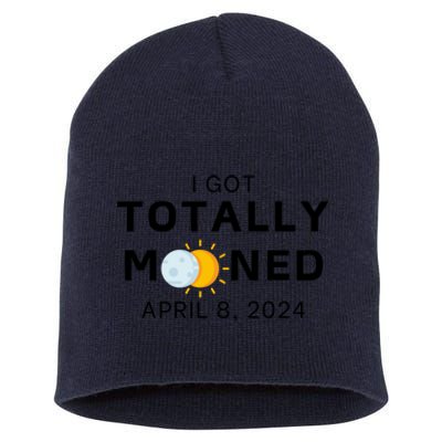 Funny I Got Totally Mooned Total Solar Eclipse April 8 Short Acrylic Beanie