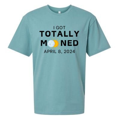 Funny I Got Totally Mooned Total Solar Eclipse April 8 Sueded Cloud Jersey T-Shirt