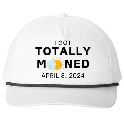 Funny I Got Totally Mooned Total Solar Eclipse April 8 Snapback Five-Panel Rope Hat