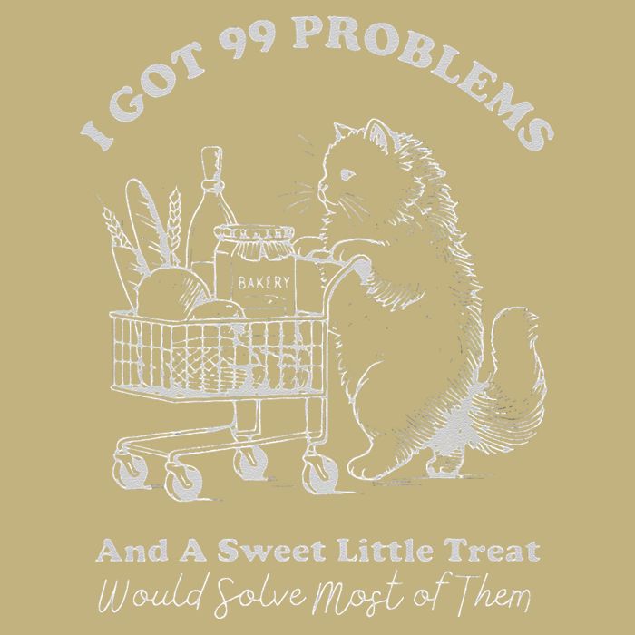 Funny I Got 99 Problems Trendy Vintage Retro Cat Grocery Mousepad