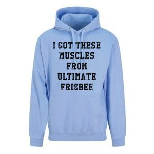 Funny I Got These Muscles From Ultimate Frisbee Gift Unisex Surf Hoodie