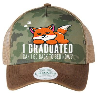 Funny I Graduated Can I Go Back To Bed Now Fox Graduation Legacy Tie Dye Trucker Hat