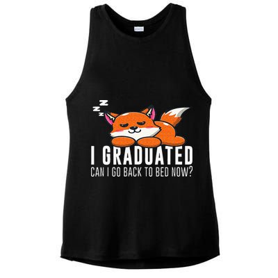 Funny I Graduated Can I Go Back To Bed Now Fox Graduation Ladies PosiCharge Tri-Blend Wicking Tank