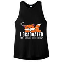 Funny I Graduated Can I Go Back To Bed Now Fox Graduation Ladies PosiCharge Tri-Blend Wicking Tank