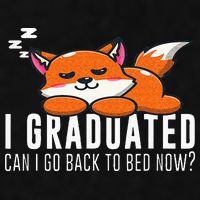 Funny I Graduated Can I Go Back To Bed Now Fox Graduation Ladies PosiCharge Tri-Blend Wicking Tank