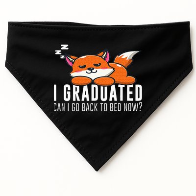 Funny I Graduated Can I Go Back To Bed Now Fox Graduation USA-Made Doggie Bandana