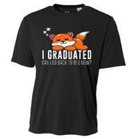 Funny I Graduated Can I Go Back To Bed Now Fox Graduation Cooling Performance Crew T-Shirt