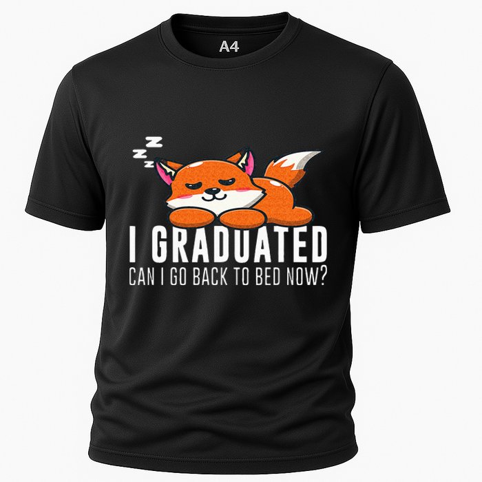 Funny I Graduated Can I Go Back To Bed Now Fox Graduation Cooling Performance Crew T-Shirt