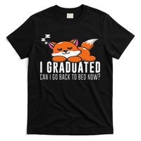 Funny I Graduated Can I Go Back To Bed Now Fox Graduation T-Shirt