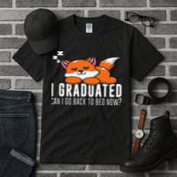 Funny I Graduated Can I Go Back To Bed Now Fox Graduation Tall T-Shirt