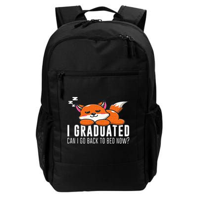 Funny I Graduated Can I Go Back To Bed Now Fox Graduation Backpack