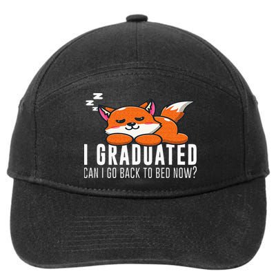Funny I Graduated Can I Go Back To Bed Now Fox Graduation 7-Panel Snapback Hat