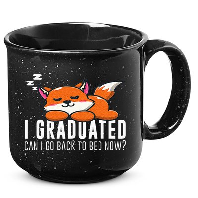 Funny I Graduated Can I Go Back To Bed Now Fox Graduation 15oz Campfire Ceramic Mug