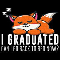 Funny I Graduated Can I Go Back To Bed Now Fox Graduation Drawstring Bag