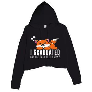 Funny I Graduated Can I Go Back To Bed Now Fox Graduation Crop Fleece Hoodie