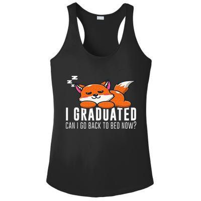 Funny I Graduated Can I Go Back To Bed Now Fox Graduation Ladies PosiCharge Competitor Racerback Tank