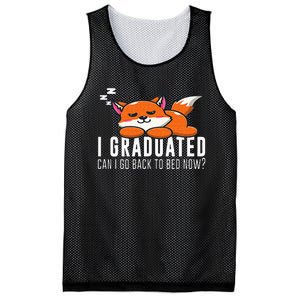 Funny I Graduated Can I Go Back To Bed Now Fox Graduation Mesh Reversible Basketball Jersey Tank