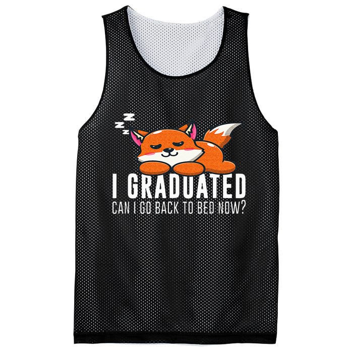 Funny I Graduated Can I Go Back To Bed Now Fox Graduation Mesh Reversible Basketball Jersey Tank