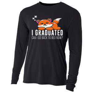 Funny I Graduated Can I Go Back To Bed Now Fox Graduation Cooling Performance Long Sleeve Crew