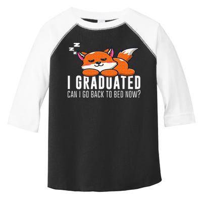 Funny I Graduated Can I Go Back To Bed Now Fox Graduation Toddler Fine Jersey T-Shirt