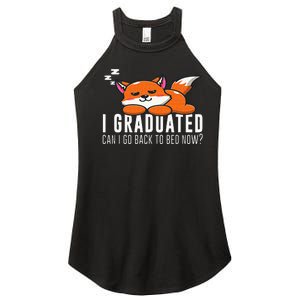 Funny I Graduated Can I Go Back To Bed Now Fox Graduation Women's Perfect Tri Rocker Tank