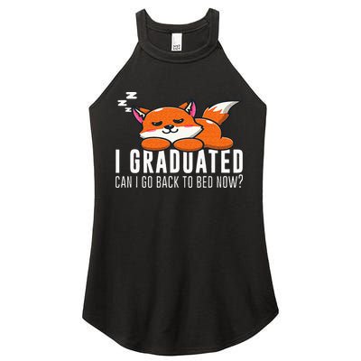 Funny I Graduated Can I Go Back To Bed Now Fox Graduation Women's Perfect Tri Rocker Tank