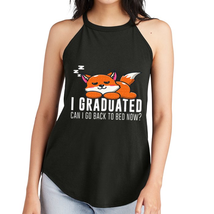 Funny I Graduated Can I Go Back To Bed Now Fox Graduation Women's Perfect Tri Rocker Tank