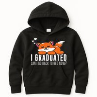 Funny I Graduated Can I Go Back To Bed Now Fox Graduation Kids Hoodie