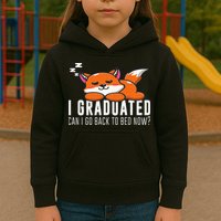 Funny I Graduated Can I Go Back To Bed Now Fox Graduation Kids Hoodie