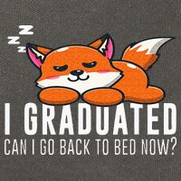 Funny I Graduated Can I Go Back To Bed Now Fox Graduation Cotton Canvas Backpack