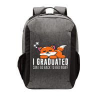 Funny I Graduated Can I Go Back To Bed Now Fox Graduation Vector Backpack