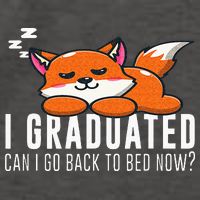 Funny I Graduated Can I Go Back To Bed Now Fox Graduation Vector Backpack