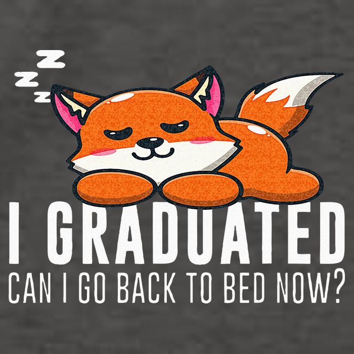 Funny I Graduated Can I Go Back To Bed Now Fox Graduation Vector Backpack