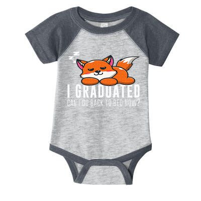 Funny I Graduated Can I Go Back To Bed Now Fox Graduation Infant Baby Jersey Bodysuit