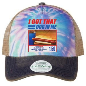 Funny I Got That Dog In Me Funny Hotdog Meme Viral Quote Legacy Tie Dye Trucker Hat