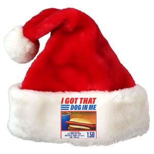 Funny I Got That Dog In Me Funny Hotdog Meme Viral Quote Premium Christmas Santa Hat