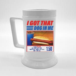 Funny I Got That Dog In Me Funny Hotdog Meme Viral Quote Beer Stein