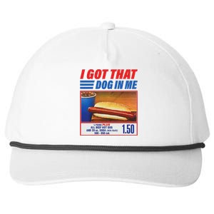 Funny I Got That Dog In Me Funny Hotdog Meme Viral Quote Snapback Five-Panel Rope Hat