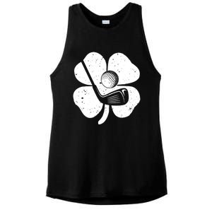 Fun Irish Golf Shamrocks Costume St Patrick's Day Gift Ladies PosiCharge Tri-Blend Wicking Tank