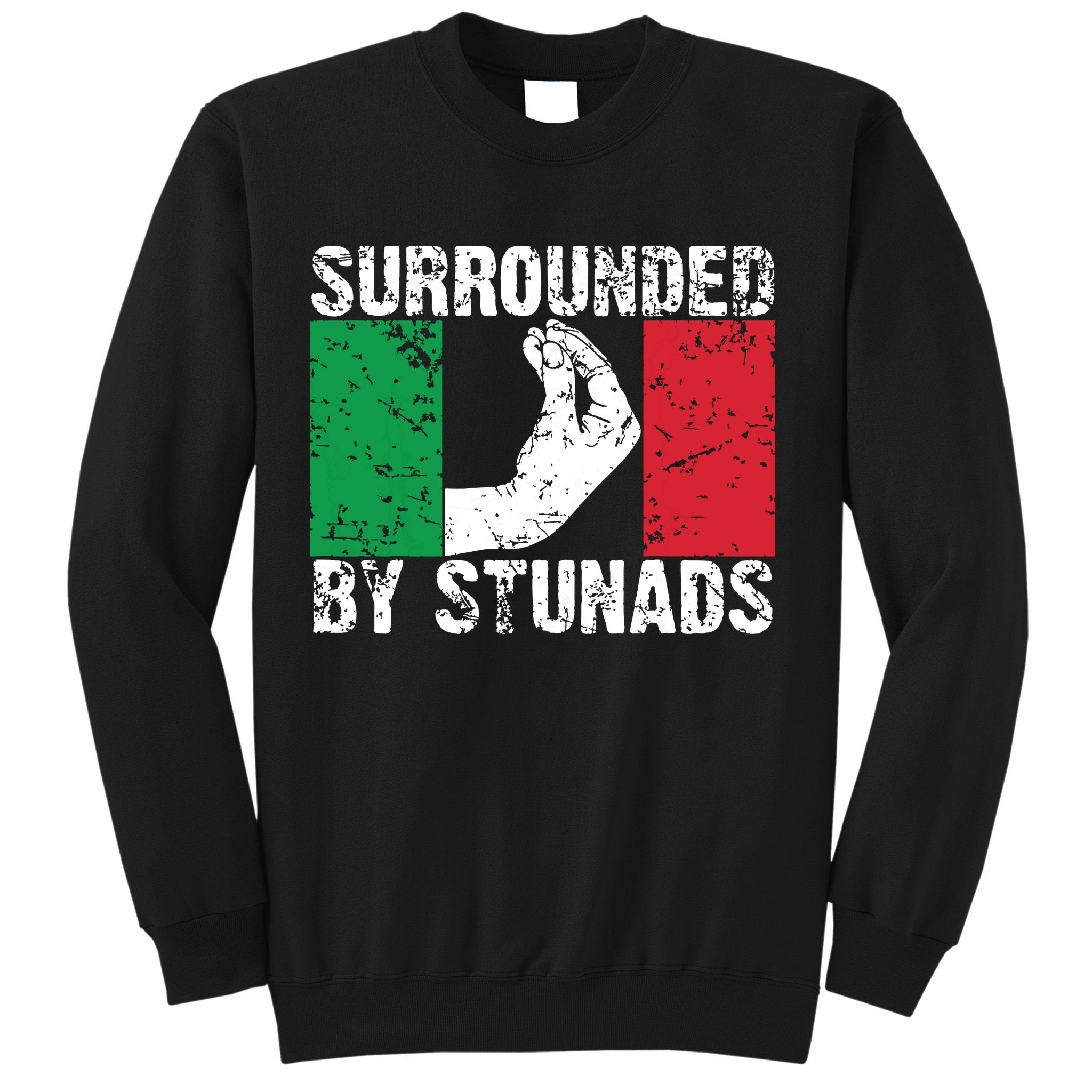 Funny Italian Gift For Men Women Cool Surrounded By Stunads Sweatshirt