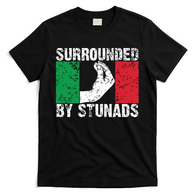 Funny Italian Gift For Men Women Cool Surrounded By Stunads T-Shirt
