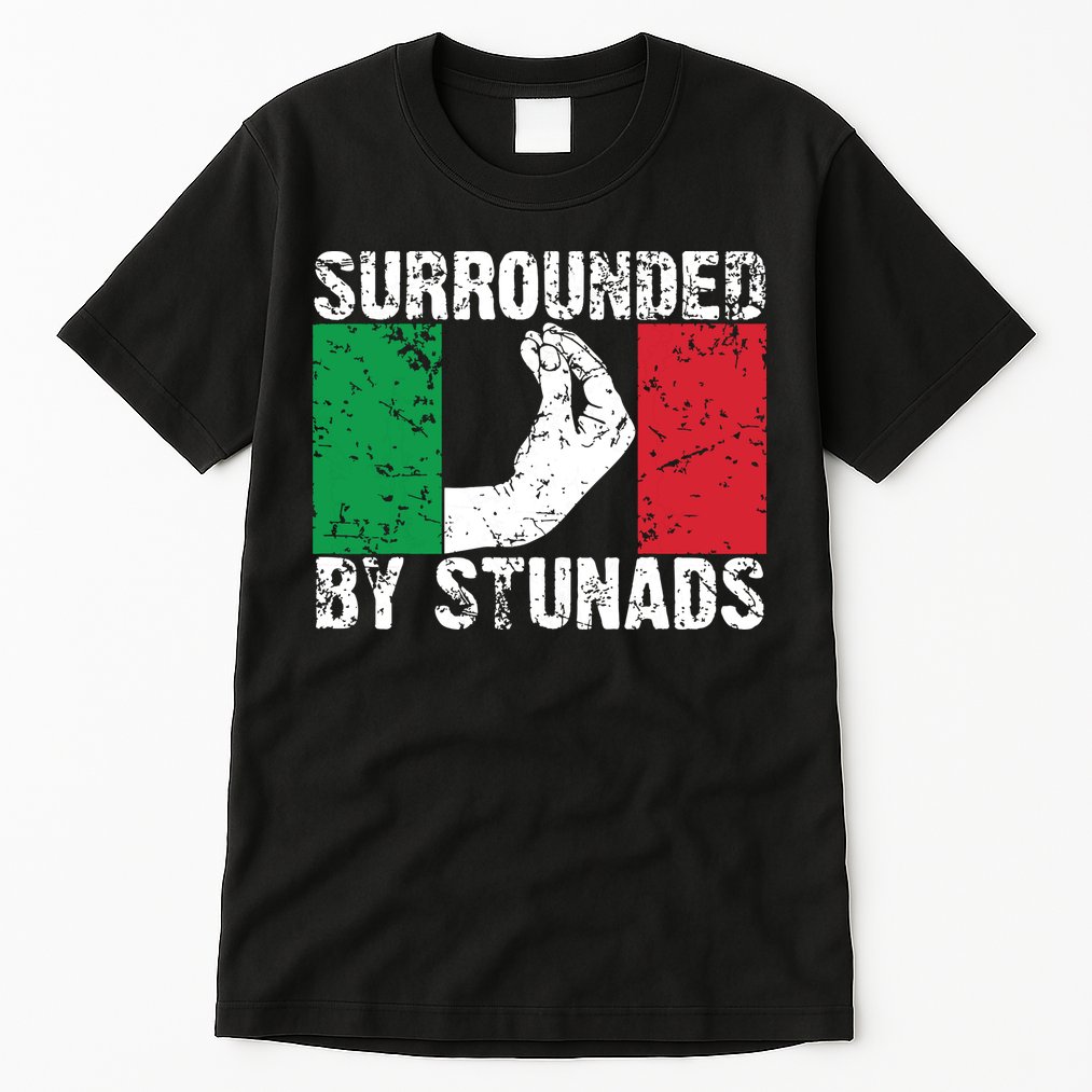 Funny Italian Gift For Men Women Cool Surrounded By Stunads Tall T-Shirt