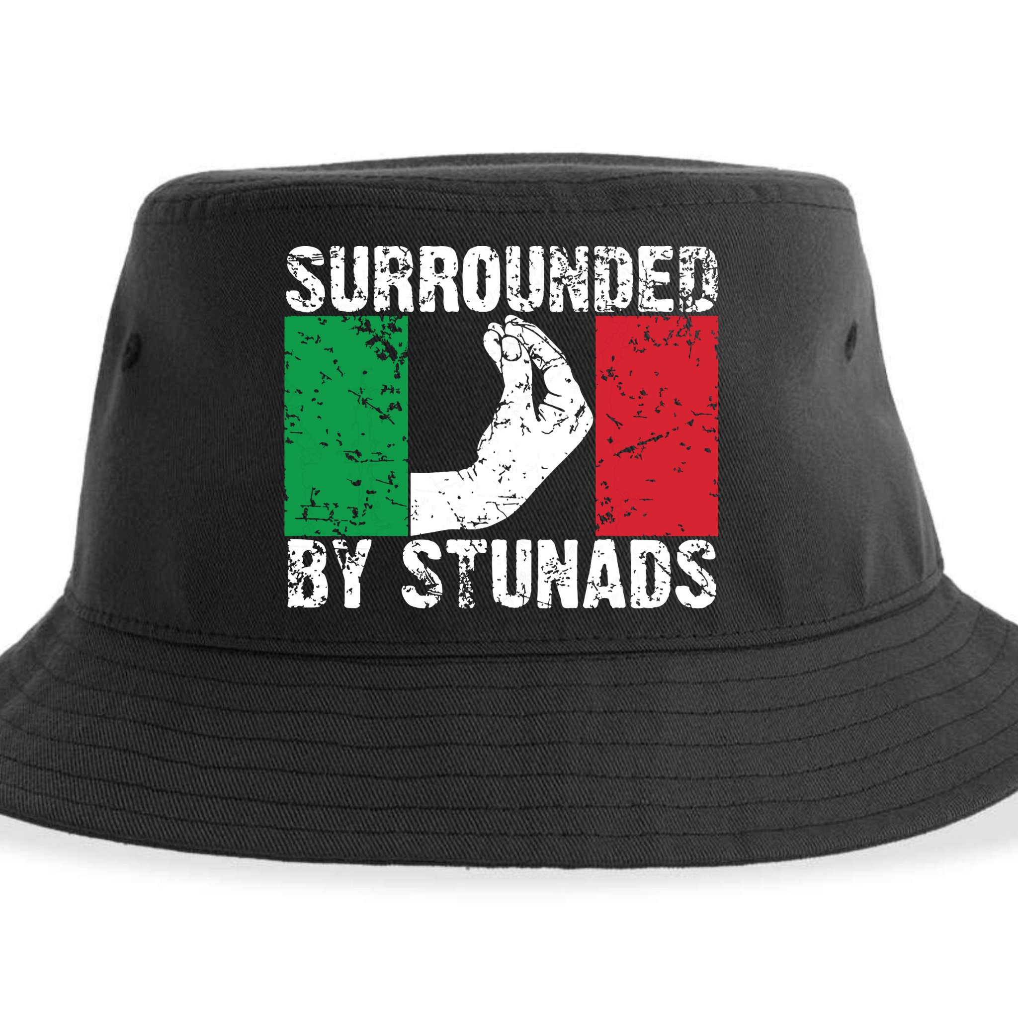 Funny Italian Gift For Men Women Cool Surrounded By Stunads Sustainable Bucket Hat
