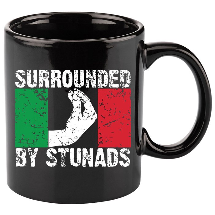Funny Italian Gift For Men Women Cool Surrounded By Stunads 11oz C Handle Ceramic Mug