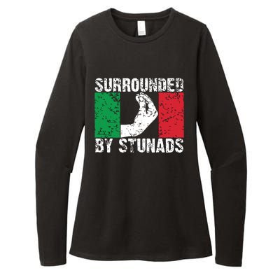 Funny Italian Gift For Men Women Cool Surrounded By Stunads Womens CVC Long Sleeve Shirt