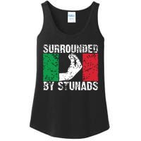 Funny Italian Gift For Men Women Cool Surrounded By Stunads Ladies Essential Tank