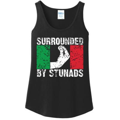 Funny Italian Gift For Men Women Cool Surrounded By Stunads Ladies Essential Tank