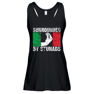 Funny Italian Gift For Men Women Cool Surrounded By Stunads Ladies Essential Flowy Tank