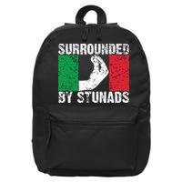 Funny Italian Gift For Men Women Cool Surrounded By Stunads 16 in Basic Backpack